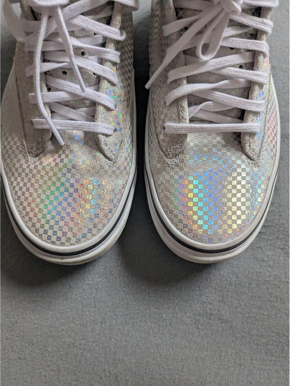 Vans Shoes Mens Size 6 Silver Checkerboard High Top UltraCush Wafflecup Sneakers - Picture 5 of 9